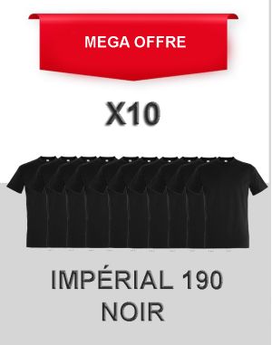 TEE-SHIRTS IMPERIAL NOIR X10