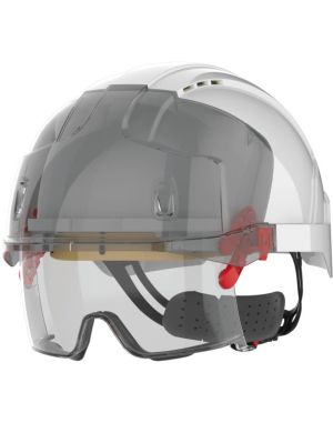 CASQUE DE SÉCURITÉ EVO® VISTALENS™ MICRO-VISIÈRE, VENTILÉ, AVEC SUR-LUNETTE INTEGRÉE ANTI-BUÉE, ANTI-RAYURES KN