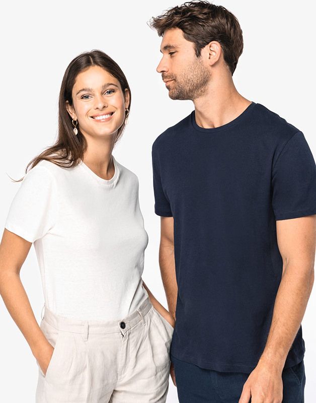 T-SHIRT ÉCORESPONSABLE EN COTON BIO ET LIN UNISEXE