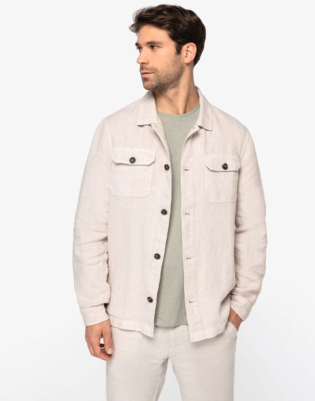 SURCHEMISE DÉLAVÉE EN LIN HOMME