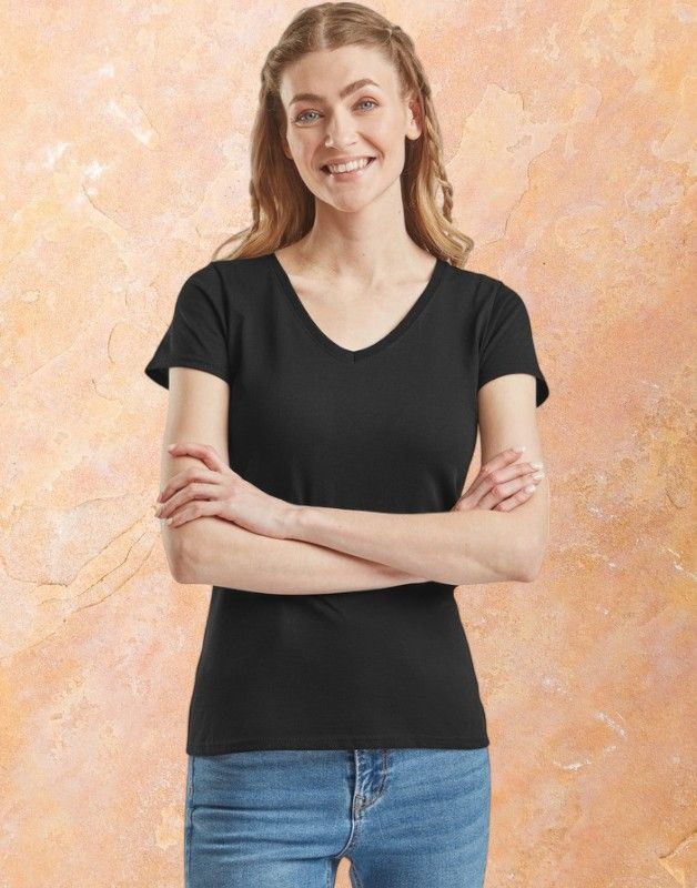 T-SHIRT FEMME COL V VALUEWEIGHT