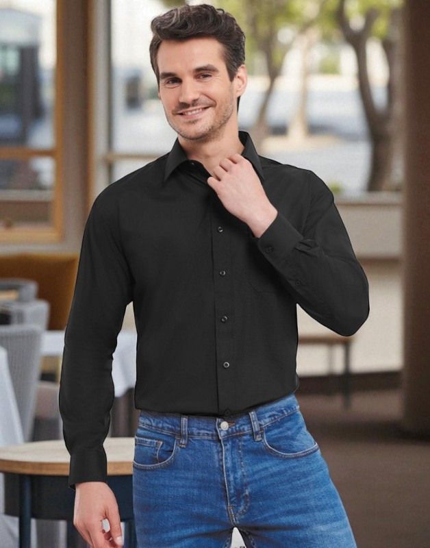 CHEMISE EN POPELINE CLASSIQUE MANCHES LONGUES HOMME