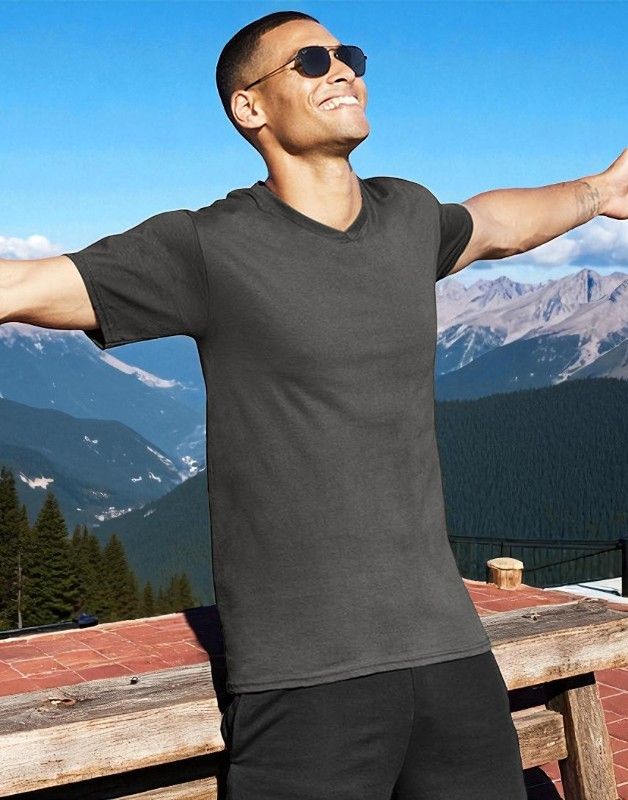 TEE-SHIRT À COL EN V LÉGER