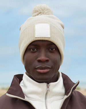 BONNET POMPON AVEC PATCH APPLIQUÉB338RBeechfield