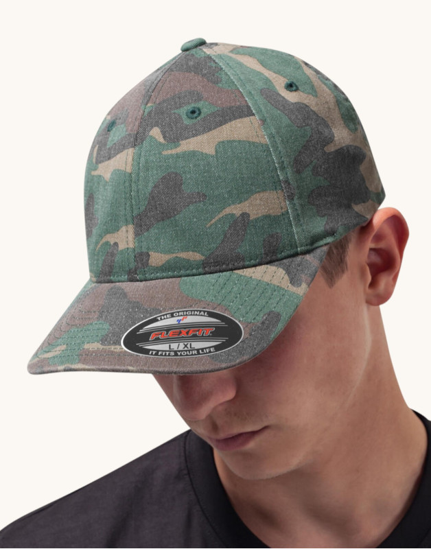 CASQUETTE LAVÉ CAMOUFLAGE6977CAFlexfit