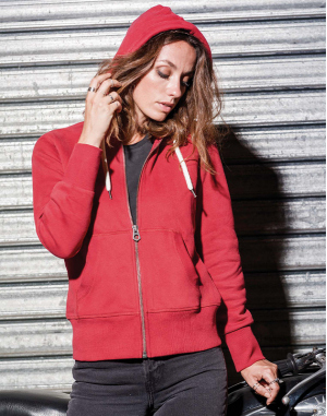Sweat-shirt vintage zippé à capuche femme