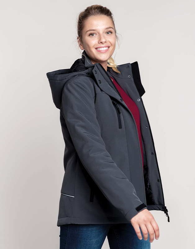 Parka softshell doublée capuche femme