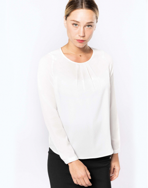 Blouse crêpe manches longues femme