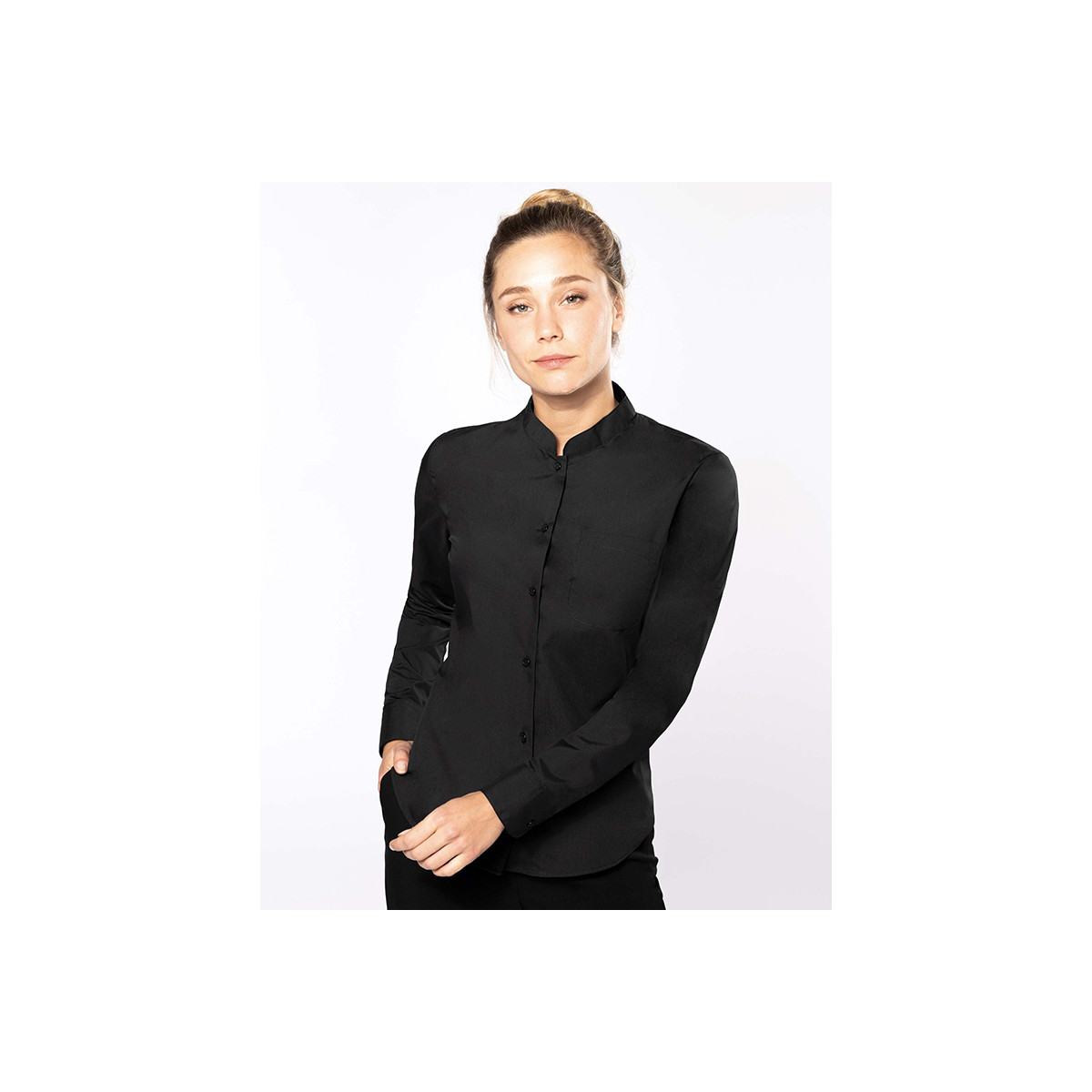 KARIBAN K514 CHEMISE COL MAO EASY-CARE