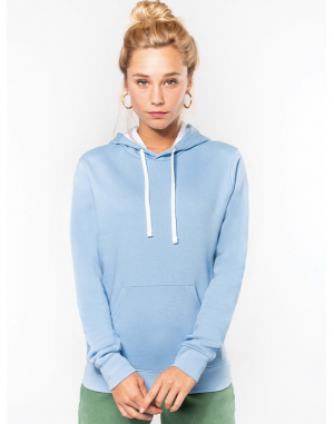 Sweat-shirt capuche contrastée femme