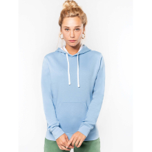 Sweat-shirt capuche contrastée femme