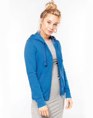 Sweat-shirt zippé capuche femme