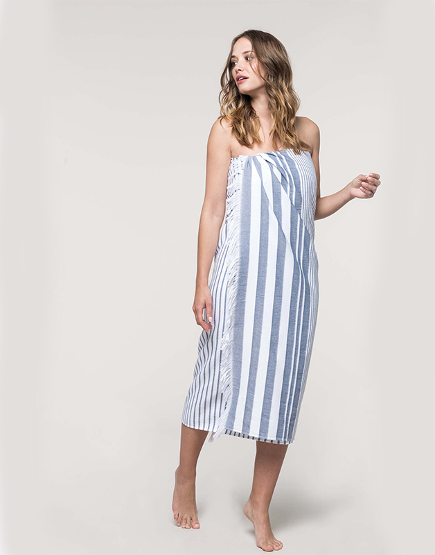 Fouta rayée avec franges