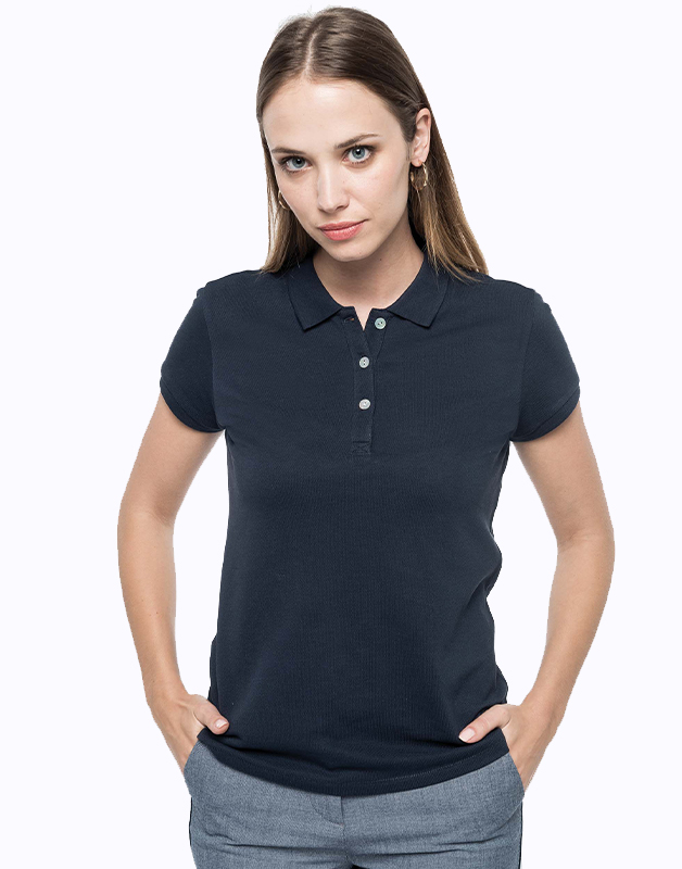 Polo Supima® manches courtes femme