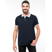 Polo piqué bicolore homme