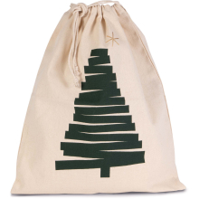 Sac coton à cordon motif sapin