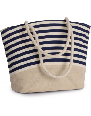 Sac shopping style marin en toile de jute 