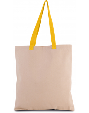 Sac shopping plat en toile avec poignées contrastées
