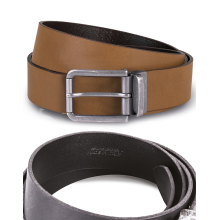 Ceinture en cuir à bord franc - 35 mm